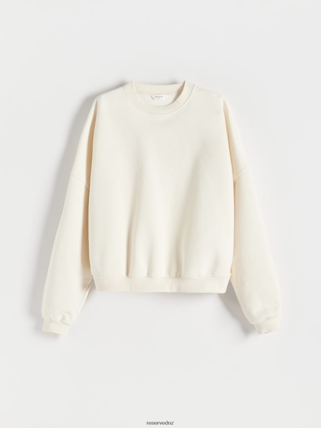 Reserved Men Plain Oversized Sweatshirt P6H08T1600 Apparel Cream