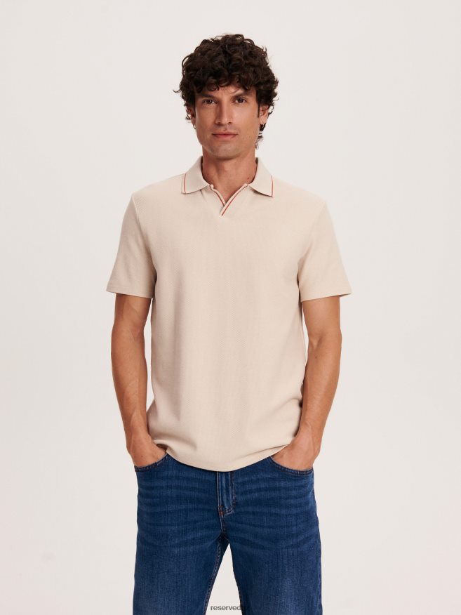 Reserved Men Polo P6H08T1325 Apparel Beige