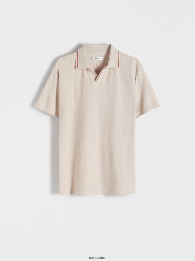 Reserved Men Polo P6H08T1325 Apparel Beige