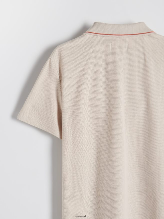 Reserved Men Polo P6H08T1325 Apparel Beige