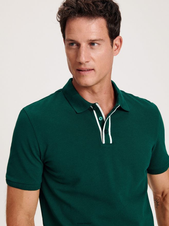 Reserved Men Regular Fit Polo Shirt P6H08T1082 Apparel Green