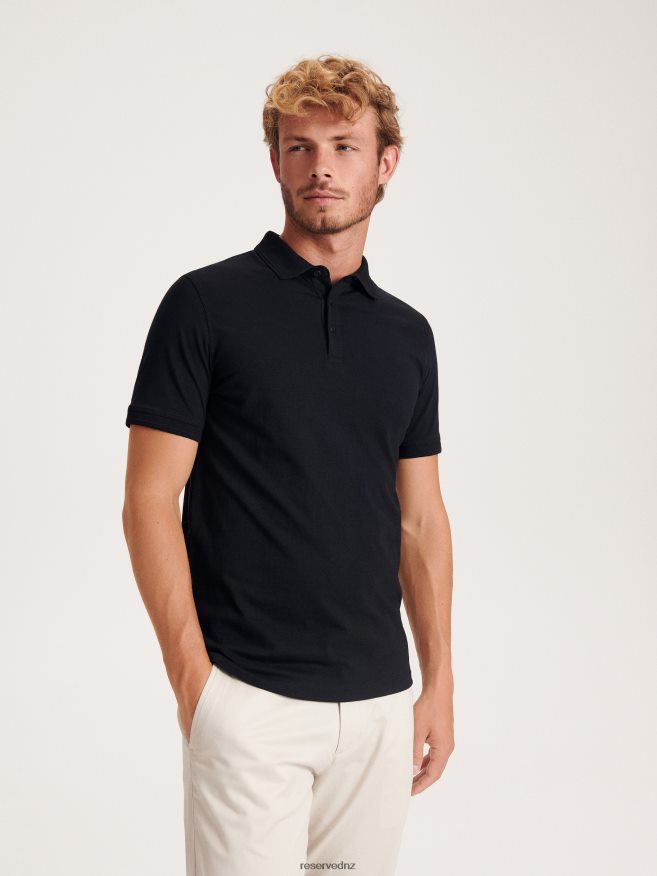 Reserved Men Regular Fit Polo Shirt P6H08T1089 Apparel Black
