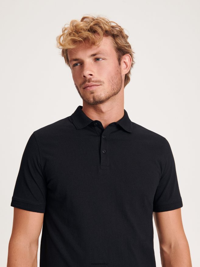 Reserved Men Regular Fit Polo Shirt P6H08T1089 Apparel Black