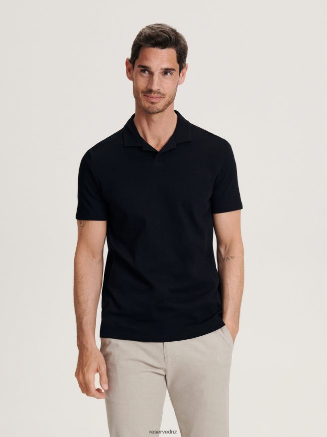 Reserved Men Regular Fit Polo Shirt P6H08T1332 Apparel Black