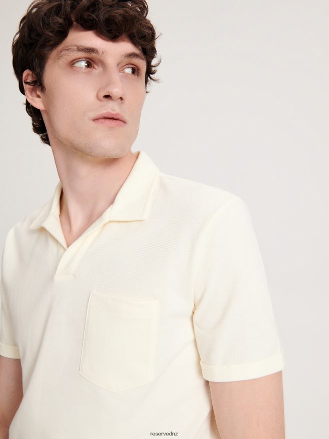 Reserved Men Regular Fit Polo Shirt P6H08T1339 Apparel Cream