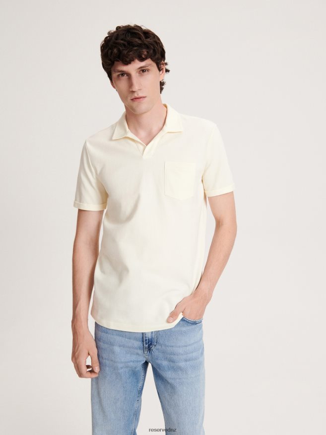 Reserved Men Regular Fit Polo Shirt P6H08T1339 Apparel Cream