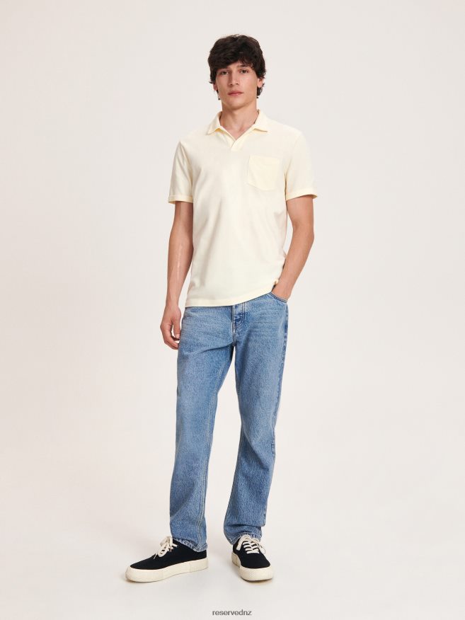Reserved Men Regular Fit Polo Shirt P6H08T1347 Apparel Cream
