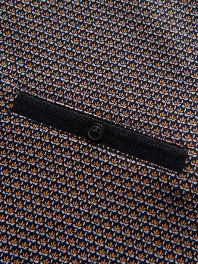 Reserved Men Regular Fit Polo Shirt With Micro Print P6H08T1109 Apparel Brown