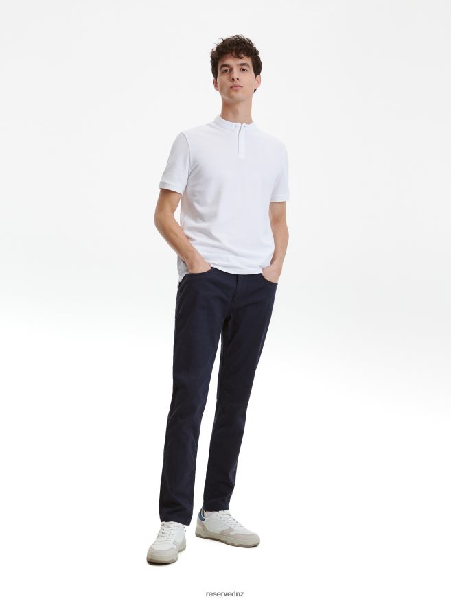 Reserved Men Regular Fit Polo Shirt With Stand Up Collar P6H08T1142 Apparel White