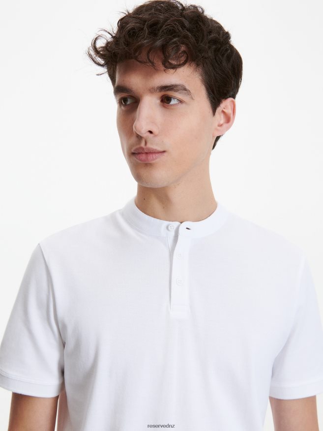 Reserved Men Regular Fit Polo Shirt With Stand Up Collar P6H08T1142 Apparel White