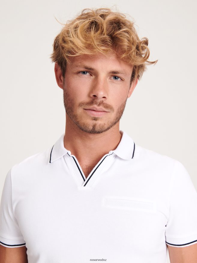 Reserved Men Slim Fit Polo Shirt P6H08T1088 Apparel White