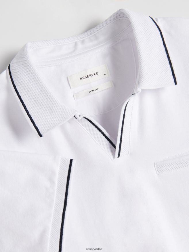 Reserved Men Slim Fit Polo Shirt P6H08T1088 Apparel White