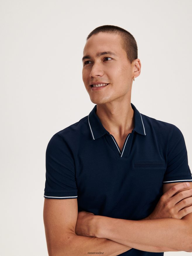 Reserved Men Slim Fit Polo Shirt P6H08T1098 Apparel Navy