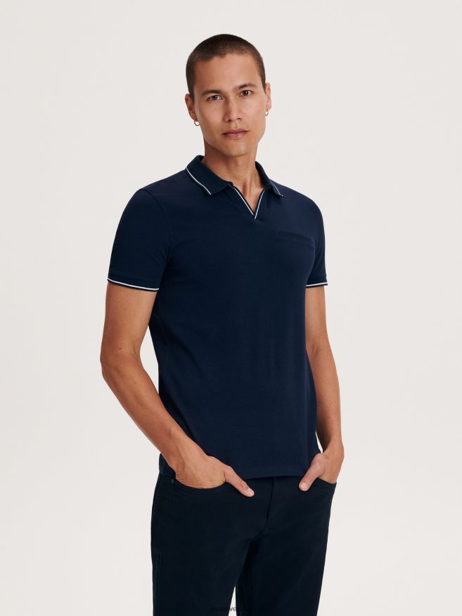 Reserved Men Slim Fit Polo Shirt P6H08T1098 Apparel Navy