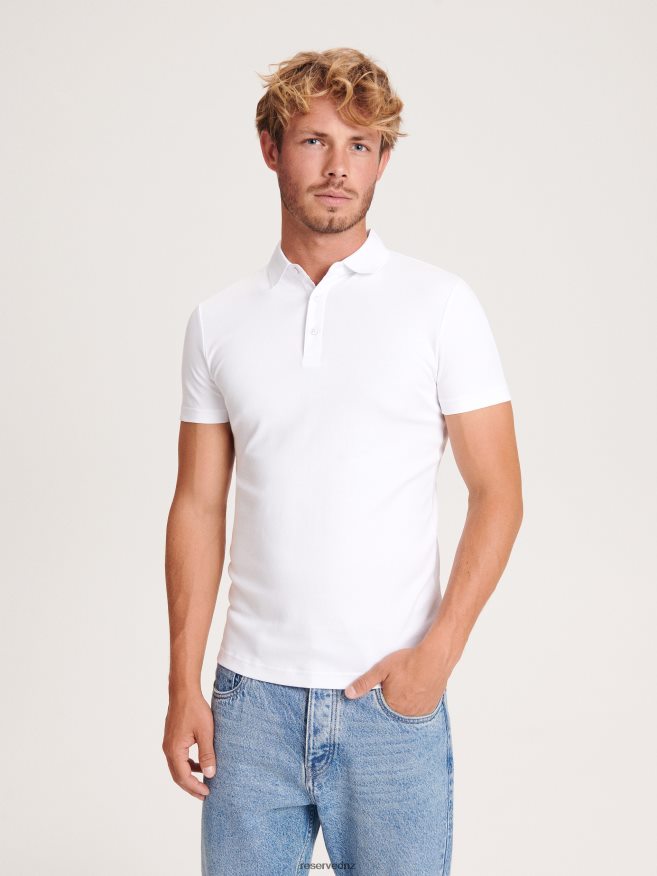 Reserved Men Slim Fit Polo Shirt P6H08T1105 Apparel White