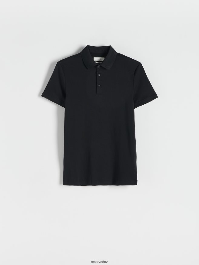 Reserved Men Slim Fit Polo Shirt P6H08T1145 Apparel Black
