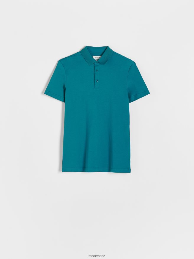Reserved Men Slim Fit Polo Shirt P6H08T1327 Apparel Teal Green