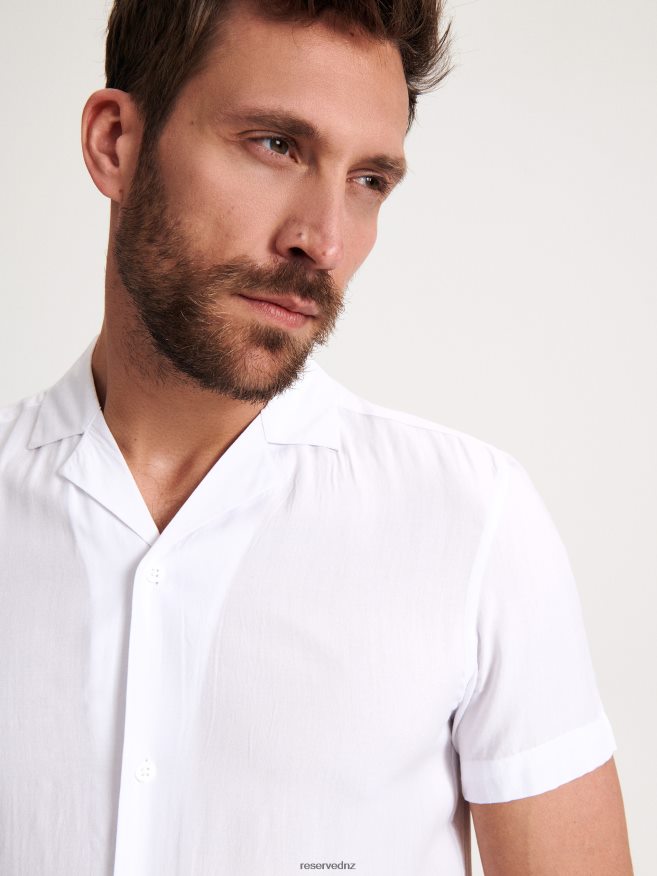 Reserved Men Comfort Fit Viscose Shirt P6H08T1400 Apparel White