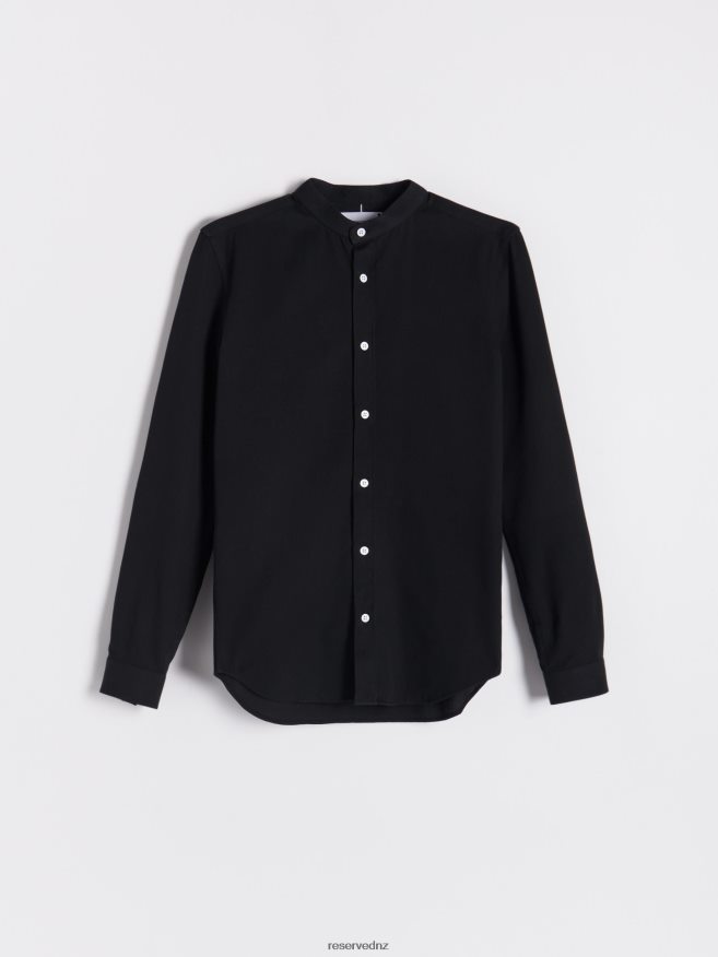 Reserved Men Egyptian Cotton Shirt P6H08T1360 Apparel Black