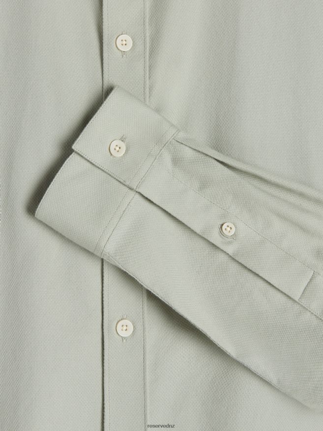 Reserved Men Egyptian Cotton Shirt P6H08T1398 Apparel Mid Grey