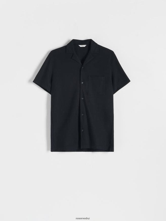 Reserved Men Oversized Shirt P6H08T1373 Apparel Black