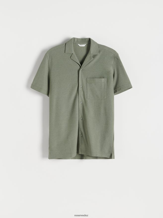 Reserved Men Oversized Shirt P6H08T1385 Apparel Light Olive