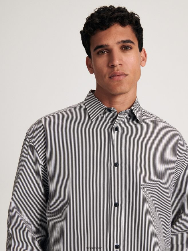 Reserved Men Oversized Shirt P6H08T1408 Apparel Dark Grey