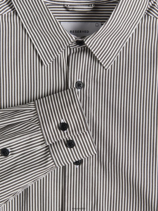 Reserved Men Oversized Shirt P6H08T1408 Apparel Dark Grey