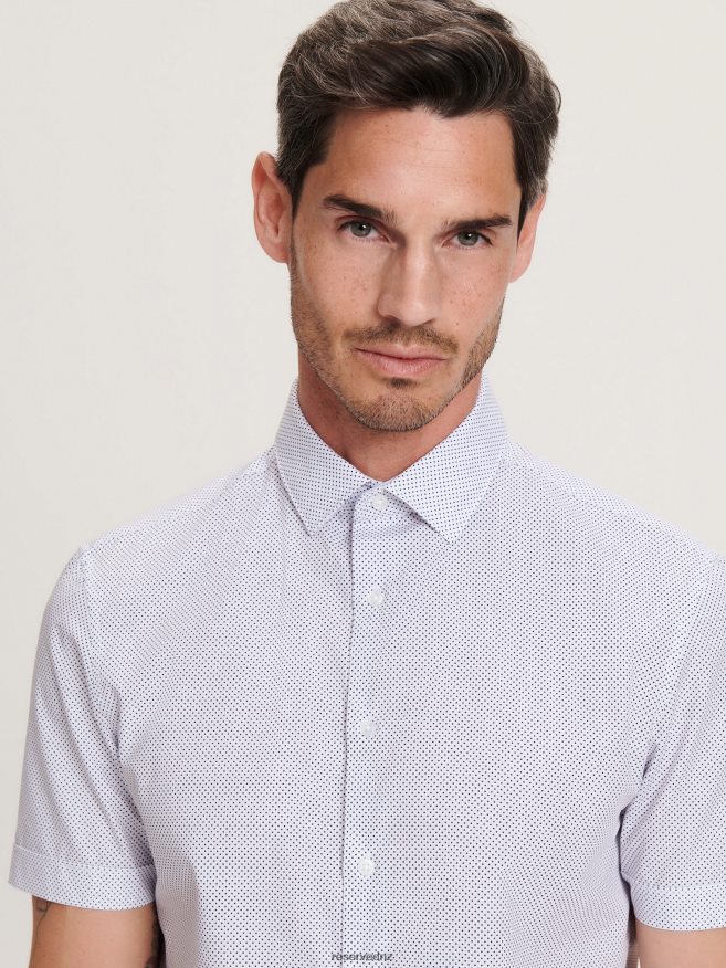 Reserved Men Patterned Slim Fit Shirt P6H08T1406 Apparel White