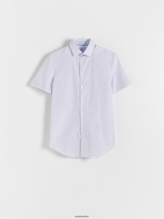 Reserved Men Patterned Slim Fit Shirt P6H08T1406 Apparel White