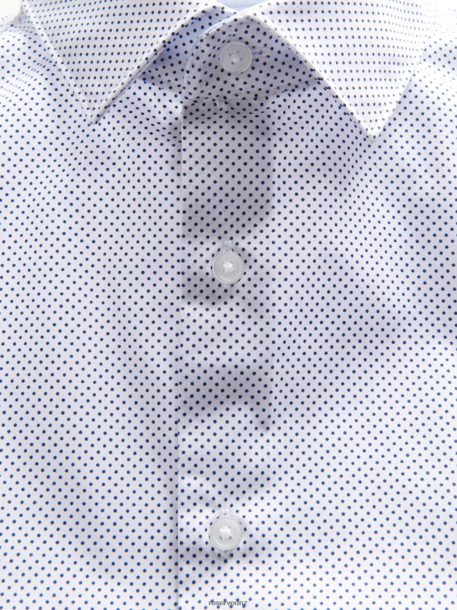 Reserved Men Patterned Slim Fit Shirt P6H08T1406 Apparel White