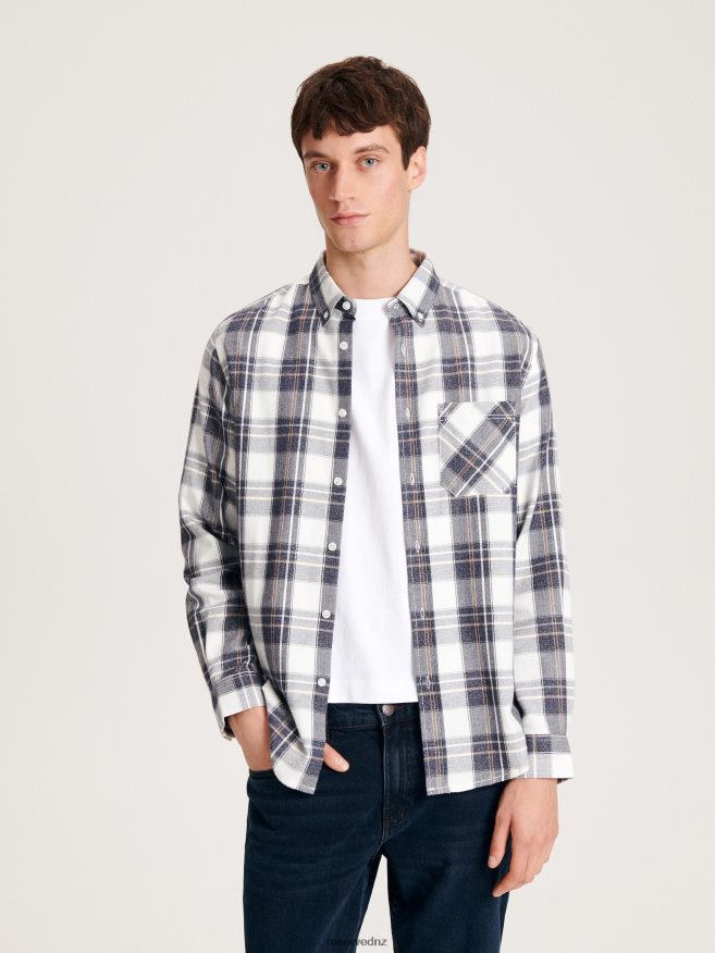 Reserved Men Regular Fit Check Shirt P6H08T1359 Apparel Navy