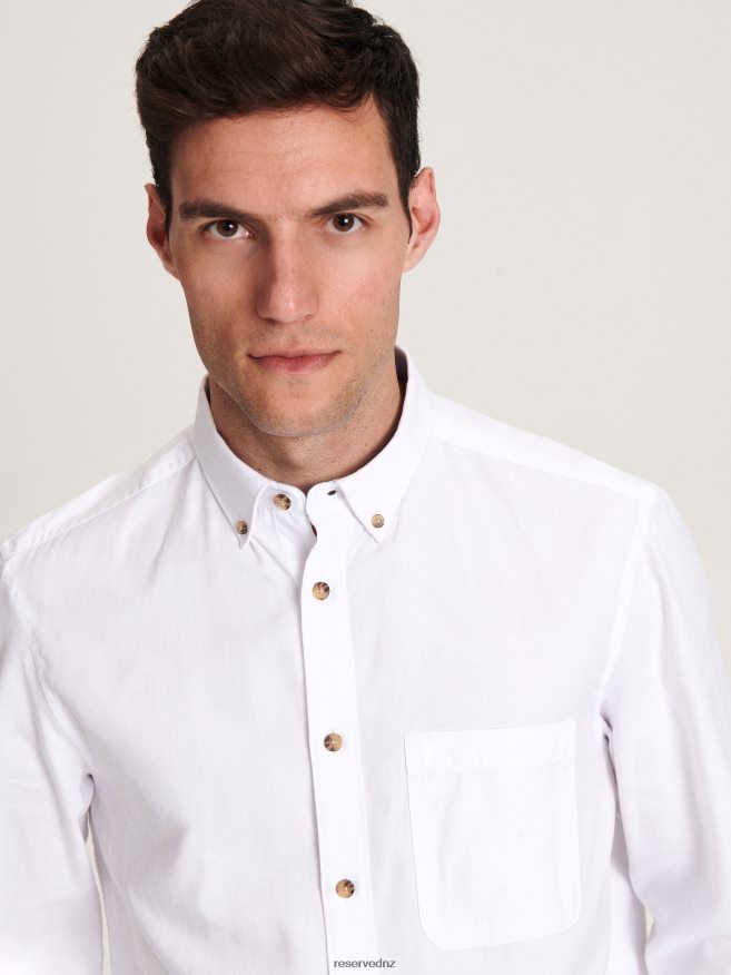 Reserved Men Regular Fit Plain Shirt P6H08T1361 Apparel White