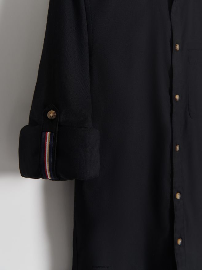 Reserved Men Regular Fit Plain Shirt P6H08T1363 Apparel Black