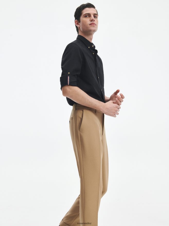 Reserved Men Regular Fit Plain Shirt P6H08T1363 Apparel Black