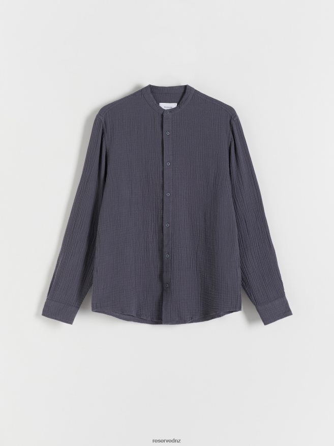 Reserved Men Regular Fit Shirt P6H08T1387 Apparel Dark Grey