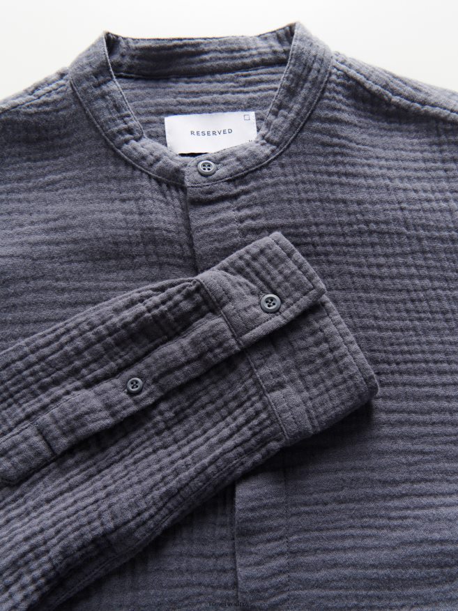 Reserved Men Regular Fit Shirt P6H08T1387 Apparel Dark Grey