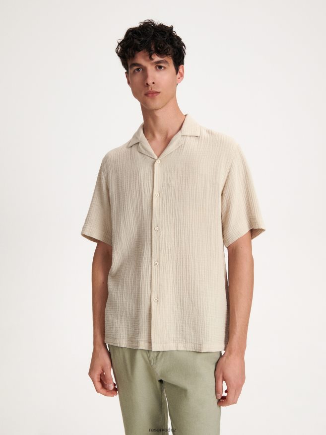Reserved Men Regular Fit Shirt P6H08T1388 Apparel Beige