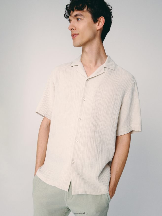 Reserved Men Regular Fit Shirt P6H08T1388 Apparel Beige