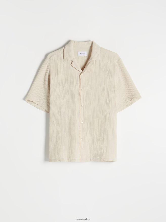 Reserved Men Regular Fit Shirt P6H08T1388 Apparel Beige