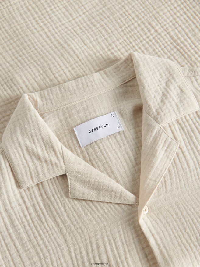 Reserved Men Regular Fit Shirt P6H08T1388 Apparel Beige