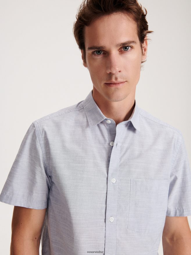 Reserved Men Regular Fit Shirt P6H08T1389 Apparel Indigo