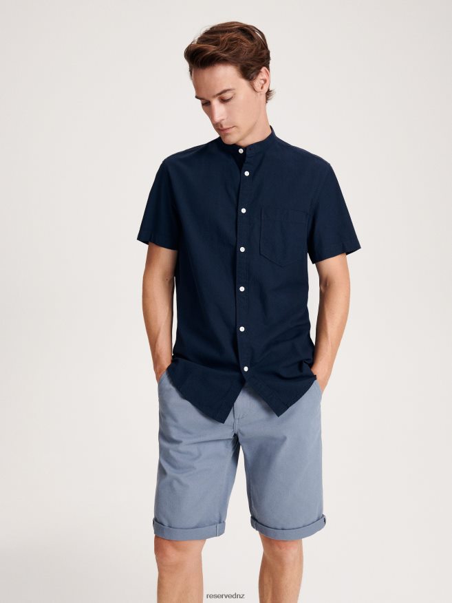 Reserved Men Regular Fit Shirt P6H08T1401 Apparel Navy