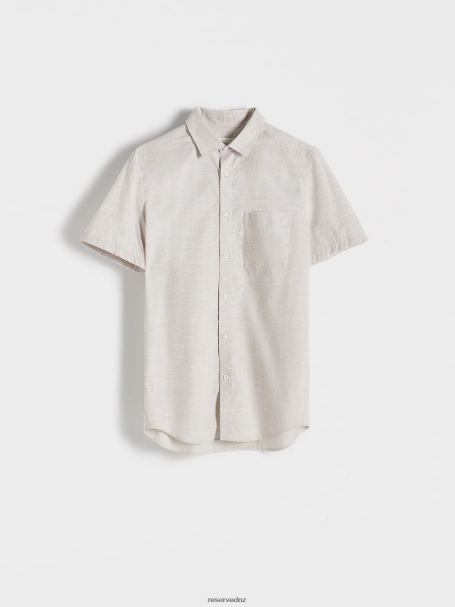 Reserved Men Regular Fit Shirt P6H08T1407 Apparel Beige