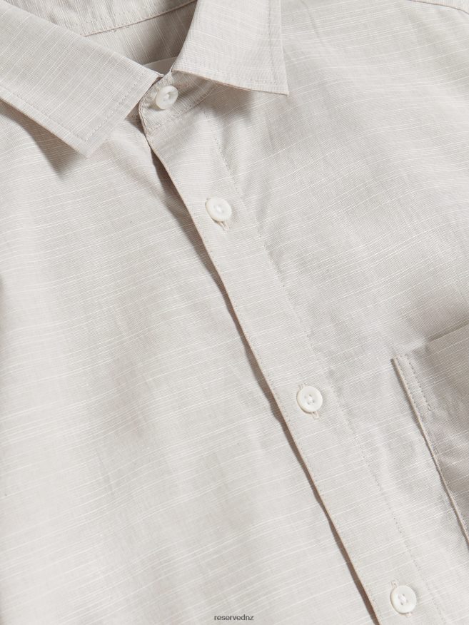 Reserved Men Regular Fit Shirt P6H08T1407 Apparel Beige