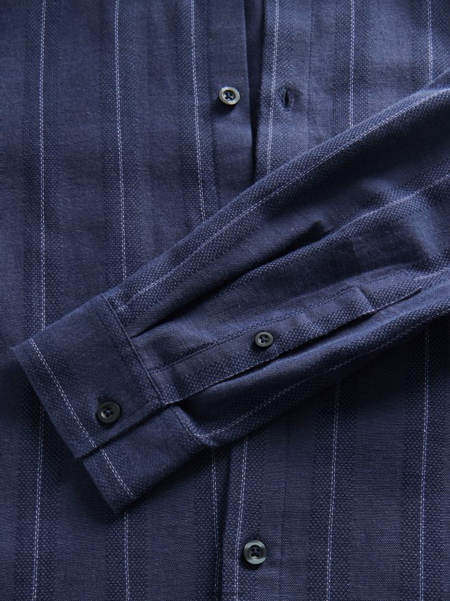 Reserved Men Regular Fit Striped Shirt P6H08T1367 Apparel Navy