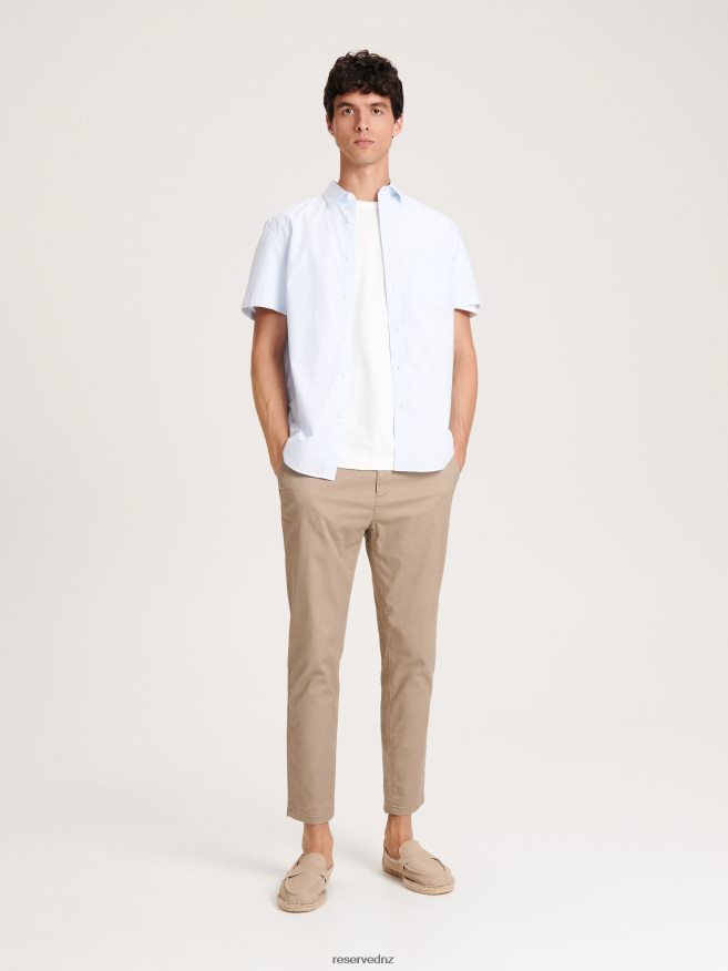 Reserved Men Regular Fit Striped Shirt P6H08T1383 Apparel Pale Blue