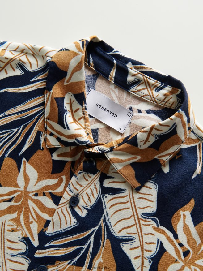 Reserved Men Regular Fit Viscose Shirt P6H08T1403 Apparel Navy