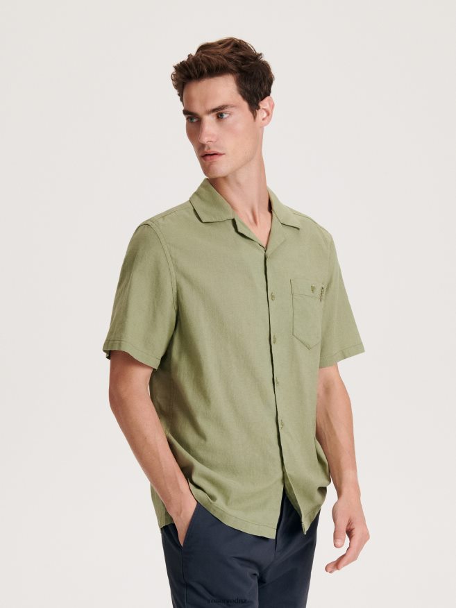Reserved Men Shirt P6H08T1377 Apparel Light Olive