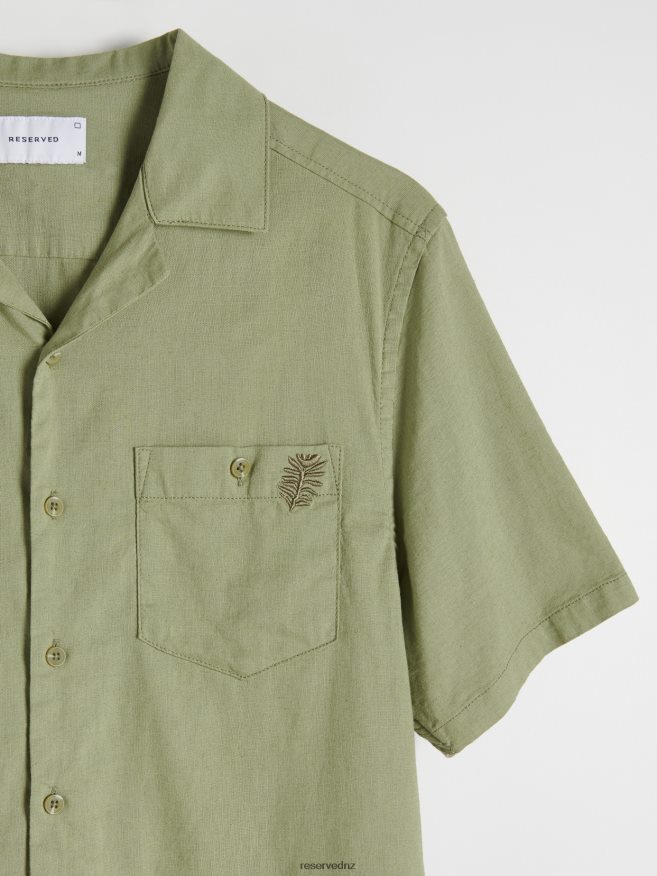 Reserved Men Shirt P6H08T1377 Apparel Light Olive